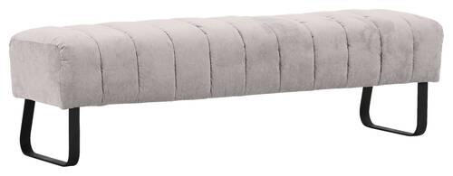 SITZBANK in Textil Hellgrau  - Hellgrau/Schwarz, Design, Textil/Metall (150/52/53cm) - Novel