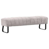 SITZBANK in Textil Schwarz, Hellgrau  - Hellgrau/Schwarz, Design, Textil/Metall (175/52/53cm) - Novel
