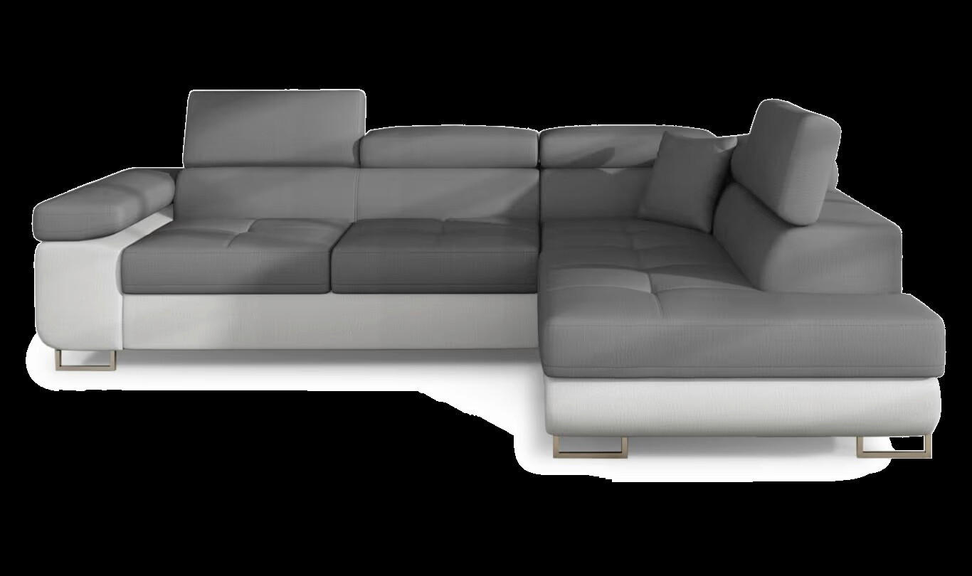 ECKSOFA  Grau, Hellgrau Textilgeflecht  - Chromfarben/Hellgrau, Design, Textil/Metall (272/203cm) - MID.YOU