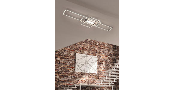 LED-DECKENLEUCHTE 105/42/6,5 cm   - Nickelfarben, Design, Metall (105/42/6,5cm) - Novel