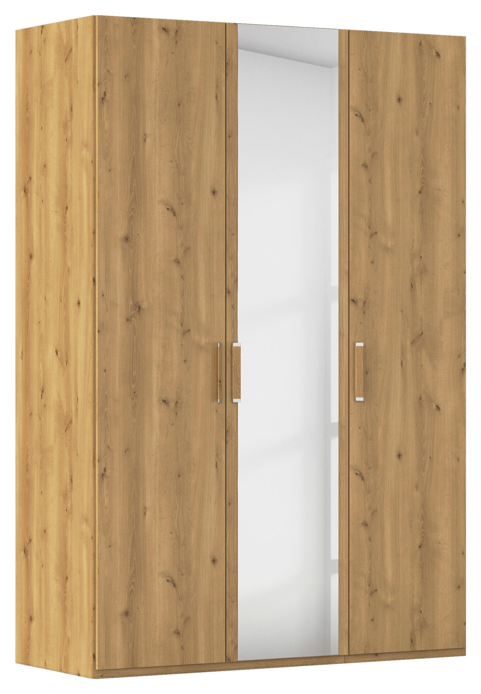 DREHTÜRENSCHRANK 151/223/60 cm 3-türig Eichefarben  - Eichefarben/Silberfarben, Design, Holzwerkstoff/Kunststoff (151/223/60cm) - Novel