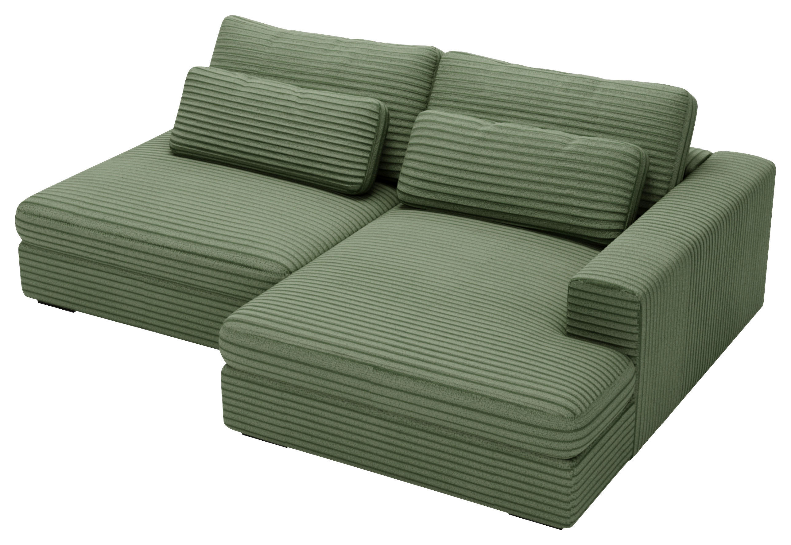 Thumbnail - home24 Ecksofa, Grün, Textil, 3-Sitzer, Füllung: Schaumstoffflocken,Schaumstoffflocken, Ottomane rechts, L-Form, 223x158...