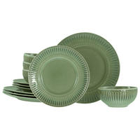 TAFELSERVICE Salbeigrün Celadon Grün 12-teilig  - Salbeigrün, Basics, Keramik - Creatable