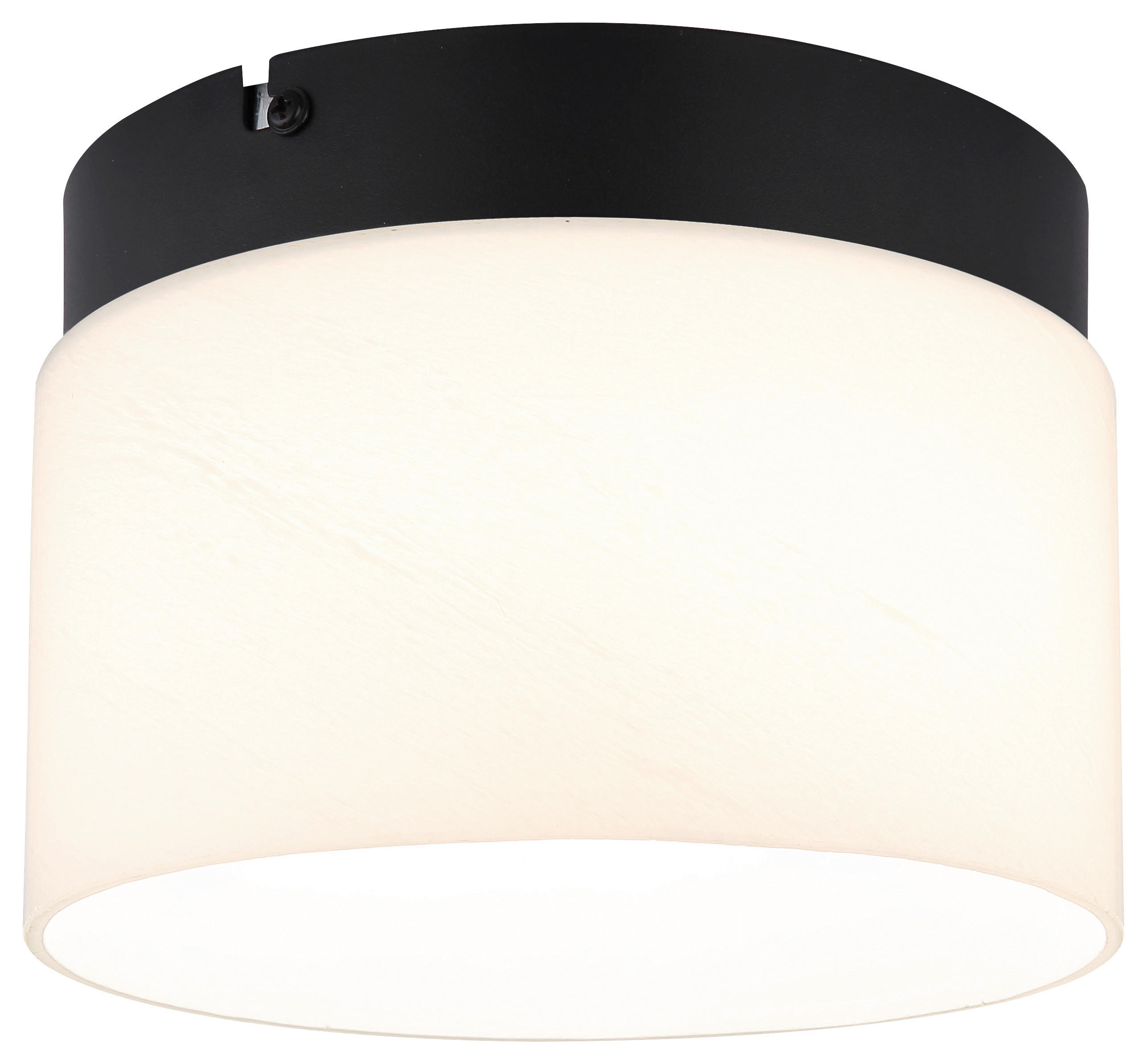 DECKENLEUCHTE 20/14 cm  - Opal/Schwarz, Trend, Glas/Kunststoff (20/14cm) - Collet's Monde