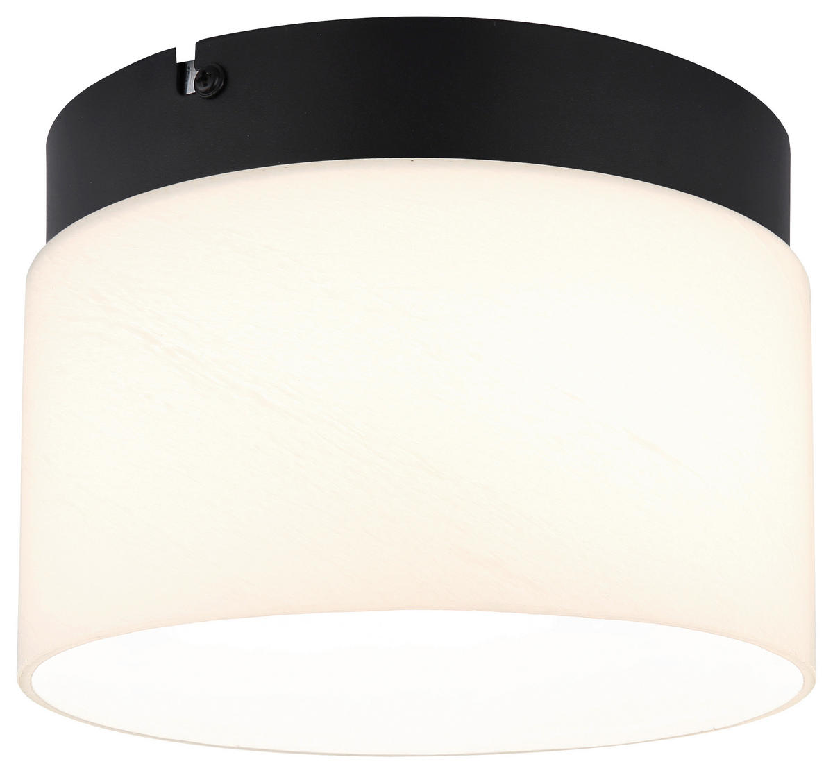 DECKENLEUCHTE 20/14 cm  - Opal/Schwarz, Trend, Glas/Kunststoff (20/14cm) - Collet's Monde