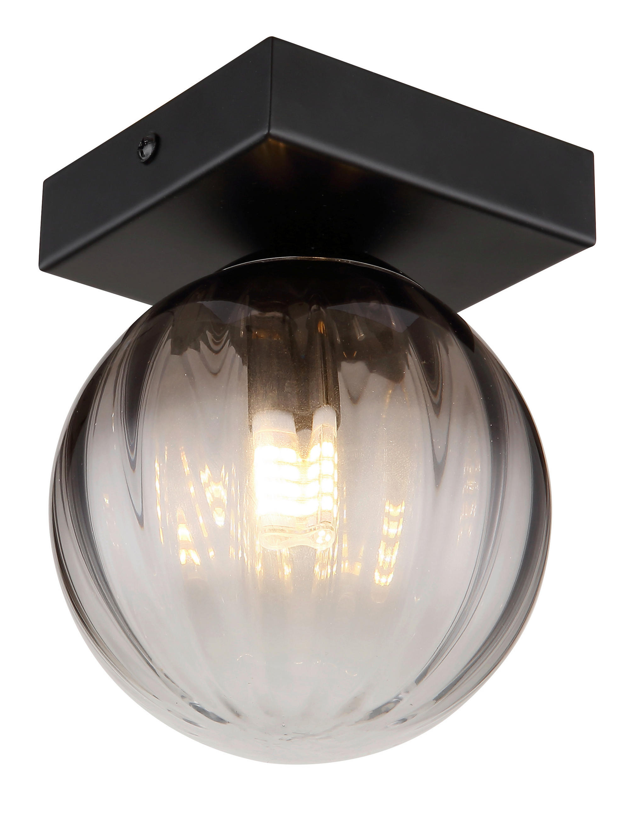 STENSKA SVETILKA ///230 V/G9 - črna/prozorno, Design, kovina/steklo (12/15cm) - Globo