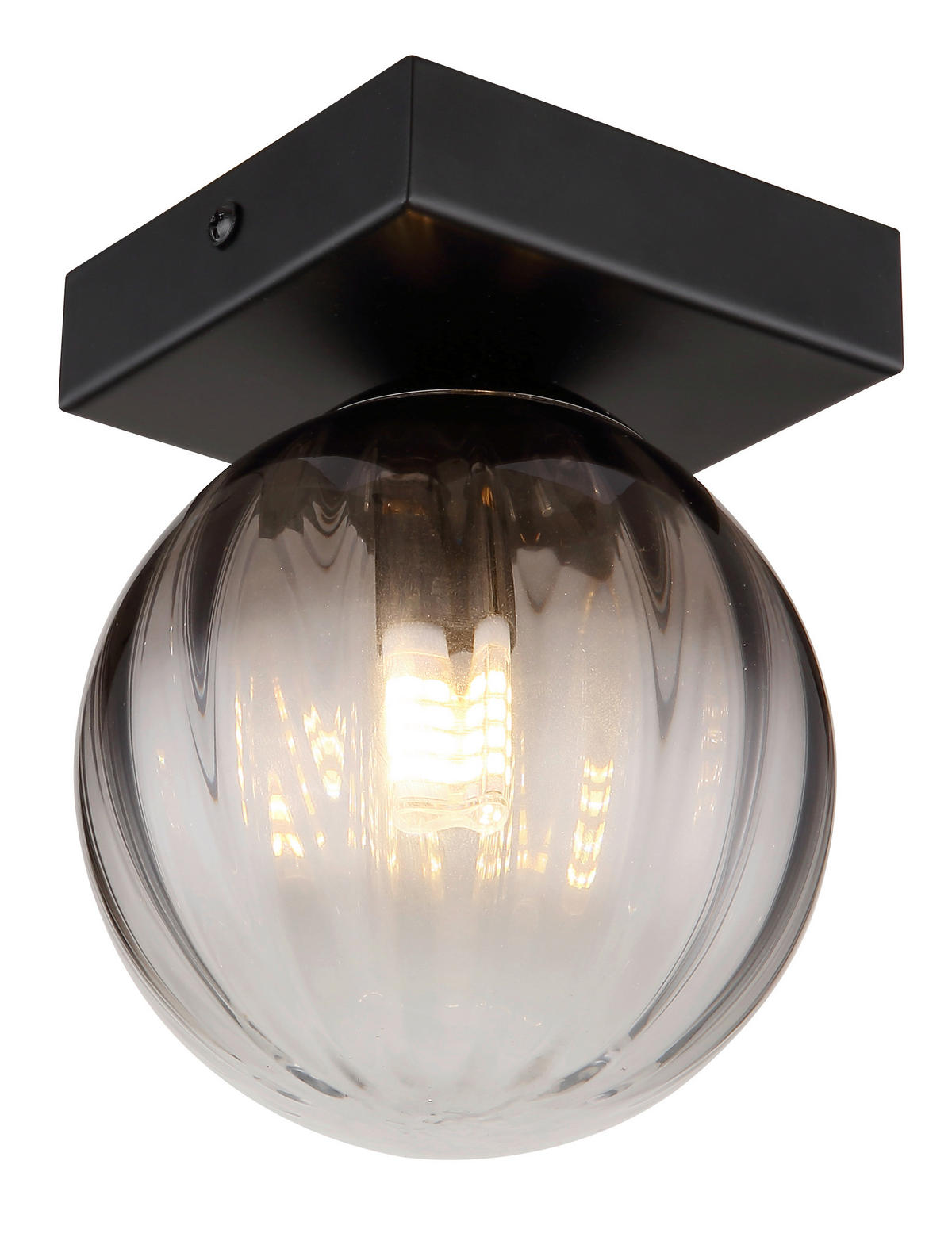 WANDLEUCHTE - Klar/Schwarz, Design, Glas/Metall (12/15cm) - Globo