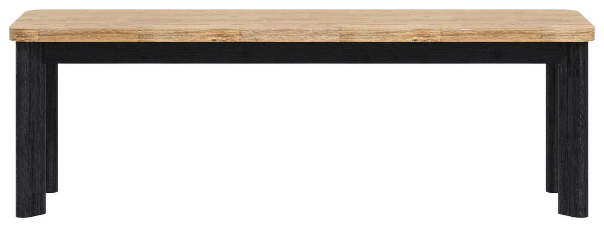 SITZBANK 140/45/37 cm Schwarz, Akaziefarben Akazie furniert  - Schwarz/Akaziefarben, LIFESTYLE, Holz (140/45/37cm) - Landscape
