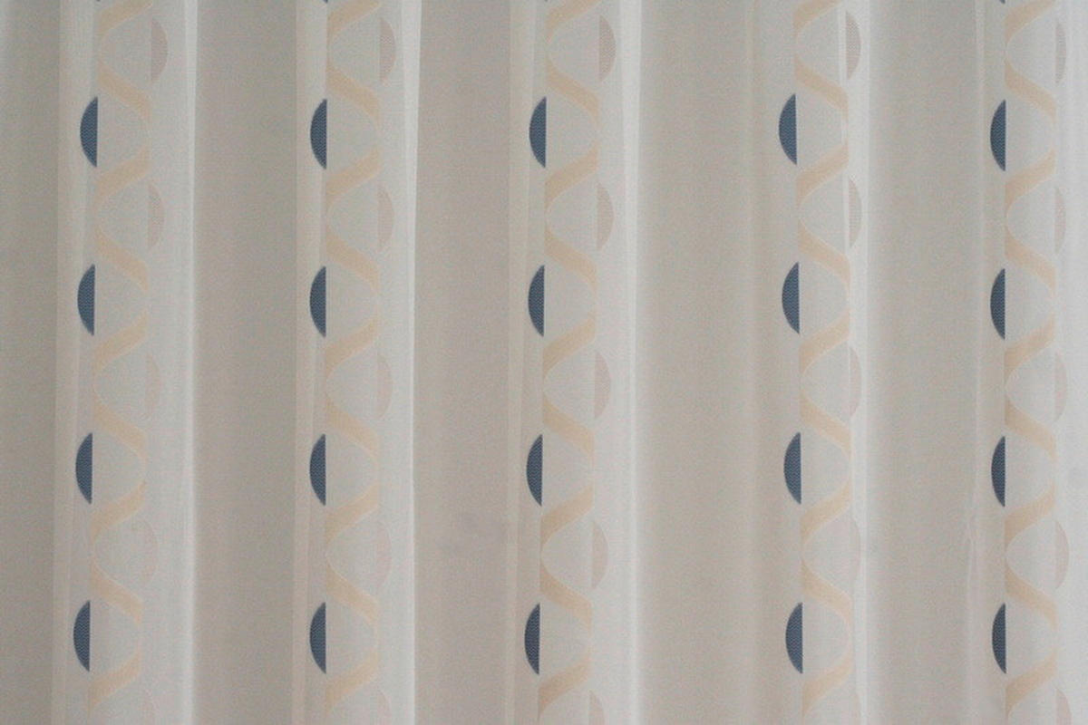 Perdea Tip Plasă  - albastru/crem, Basics, textil (290cm) - Ambiente