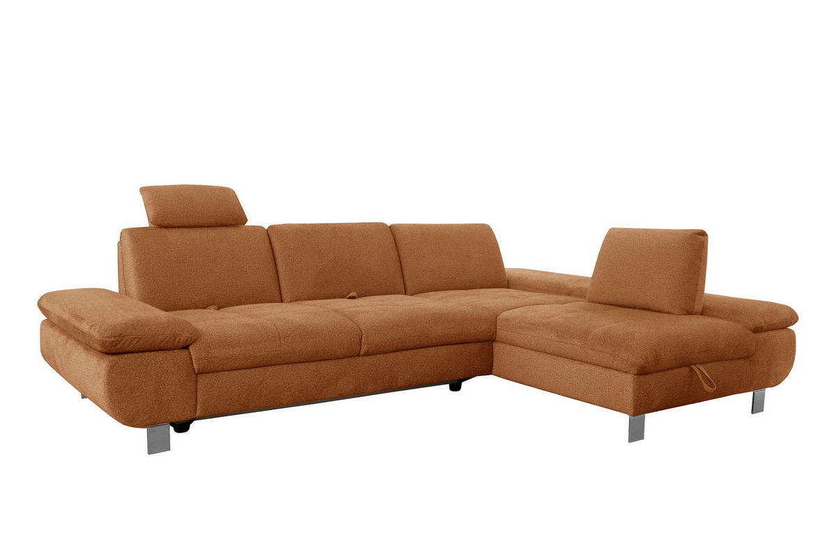 SAROKGARNITÚRA textil barna, bézs  - bézs/krómszínű, Basics, textil (312/206cm) - Xora