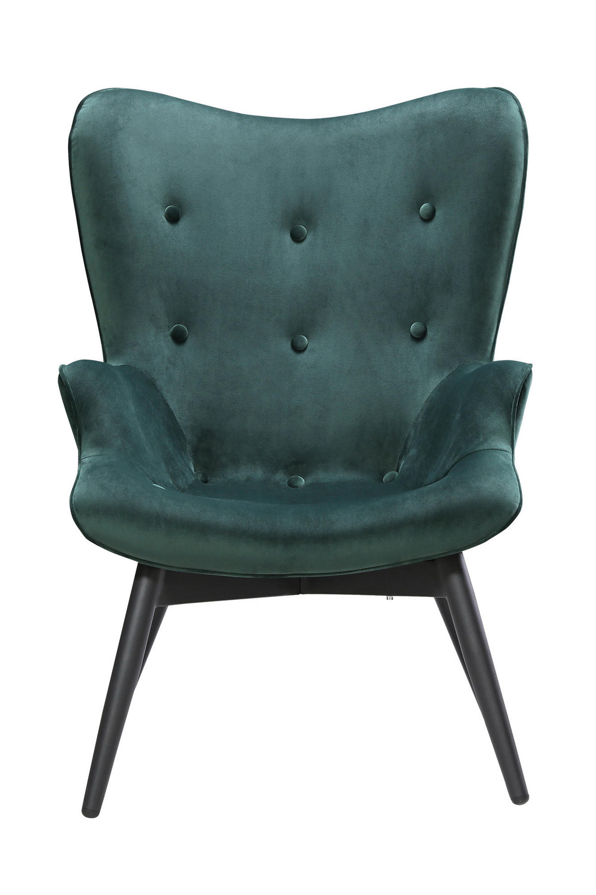 SESSEL in Samt Grün  - Schwarz/Grün, MODERN, Textil/Metall (80/92/99cm) - Livetastic