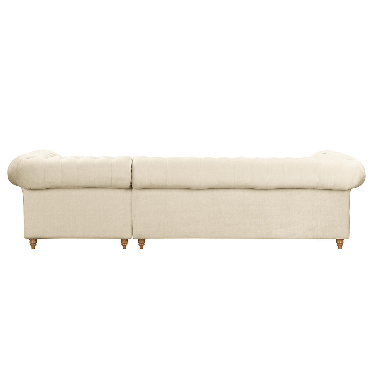 ECKSOFA Mikrofaser Creme  - Creme/Braun, Design, Holz/Textil (284/182cm) - P & B