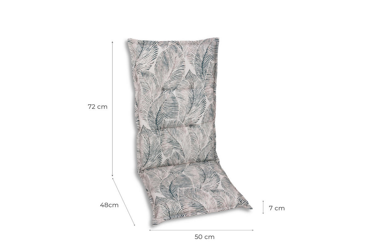 SESSELAUFLAGENSET Blätter  - Beige/Grau, Basics, Textil (50/7/120cm)