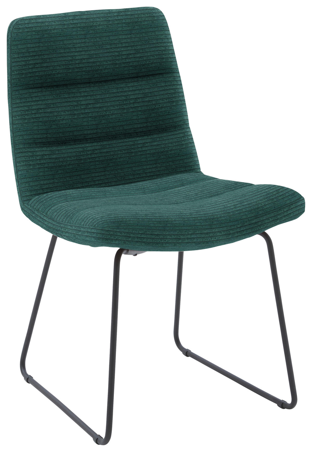 STUHL  in Cord Textil  - Schwarz/Grün, Design, Textil/Metall (52/88/66cm) - Dieter Knoll