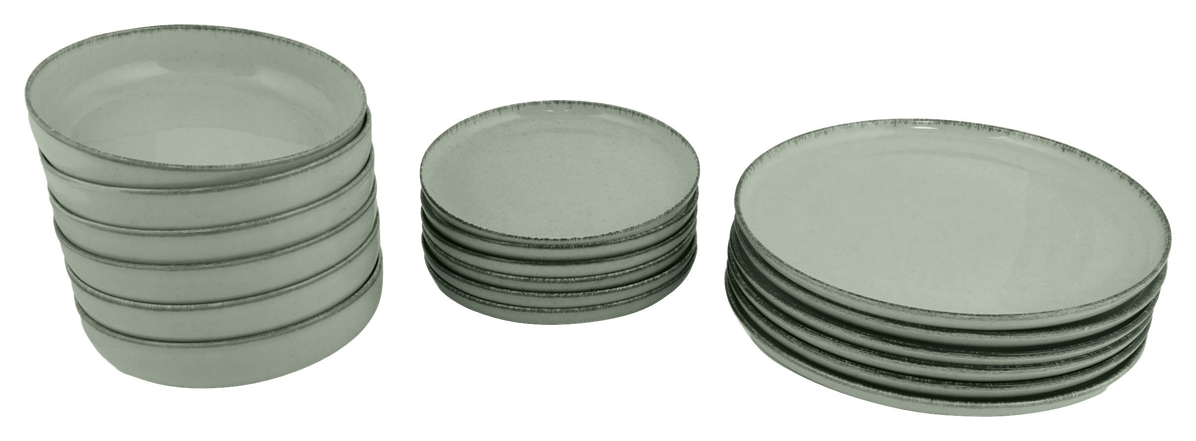 KOMBISERVICE Grün 18-teilig  - Grün, Basics, Keramik - P & B
