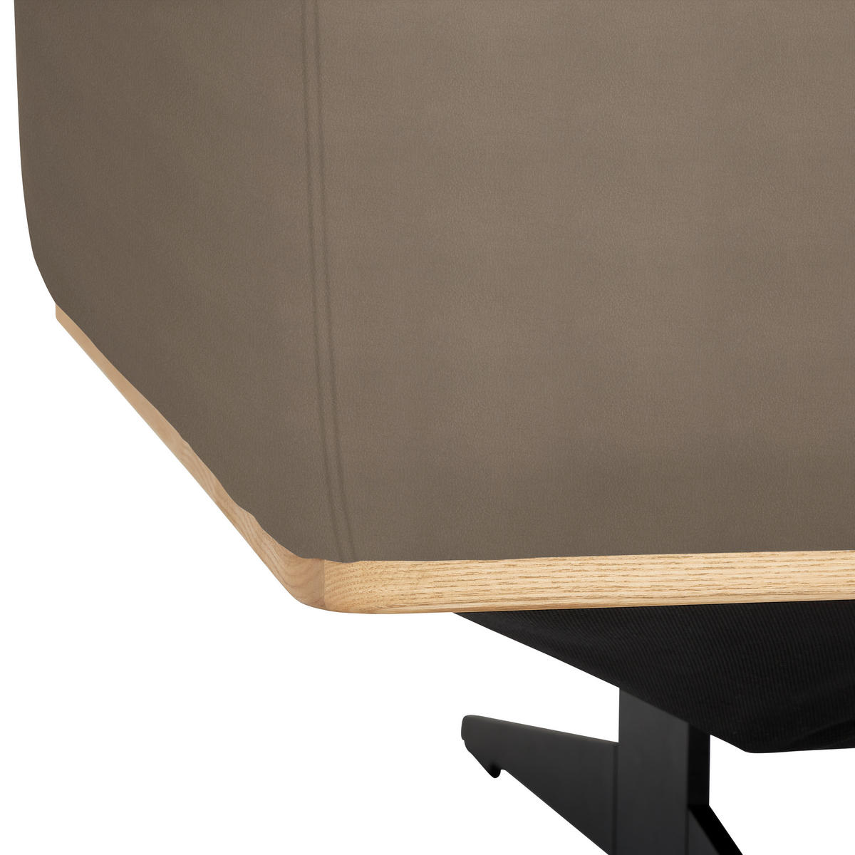 ECKSOFA in Echtleder Hellbraun  - Hellbraun/Eichefarben, Design, Leder/Holz (305/163cm) - Novel