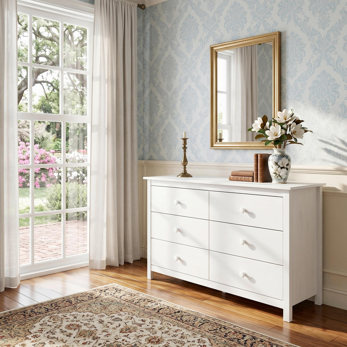 KOMMODE , 130/80/45 cm, 6 Schublade(n)  - Weiß, Design, Holz (130/80/45cm) - MID.YOU