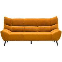 3-SITZER-SOFA in Mikrofaser Currygelb  - Currygelb/Schwarz, Design, Textil/Metall (222/106/99cm) - Xora