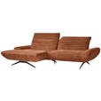 ECKSOFA  in Chenille Rostfarben  170-195/280 cm  - Rostfarben/Schwarz, Design, Textil/Metall (170-195/280cm) - Dieter Knoll