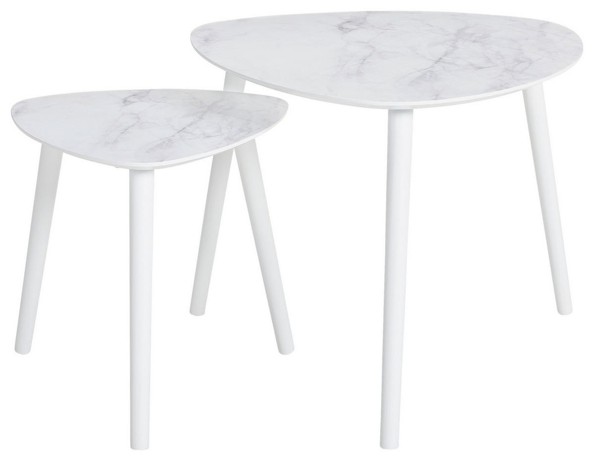 SATZTISCH Kiefer Freiform Multicolor, Weiß  - Multicolor/Weiß, MODERN, Holz (60/40/60/40/48/40cm) - PBJ