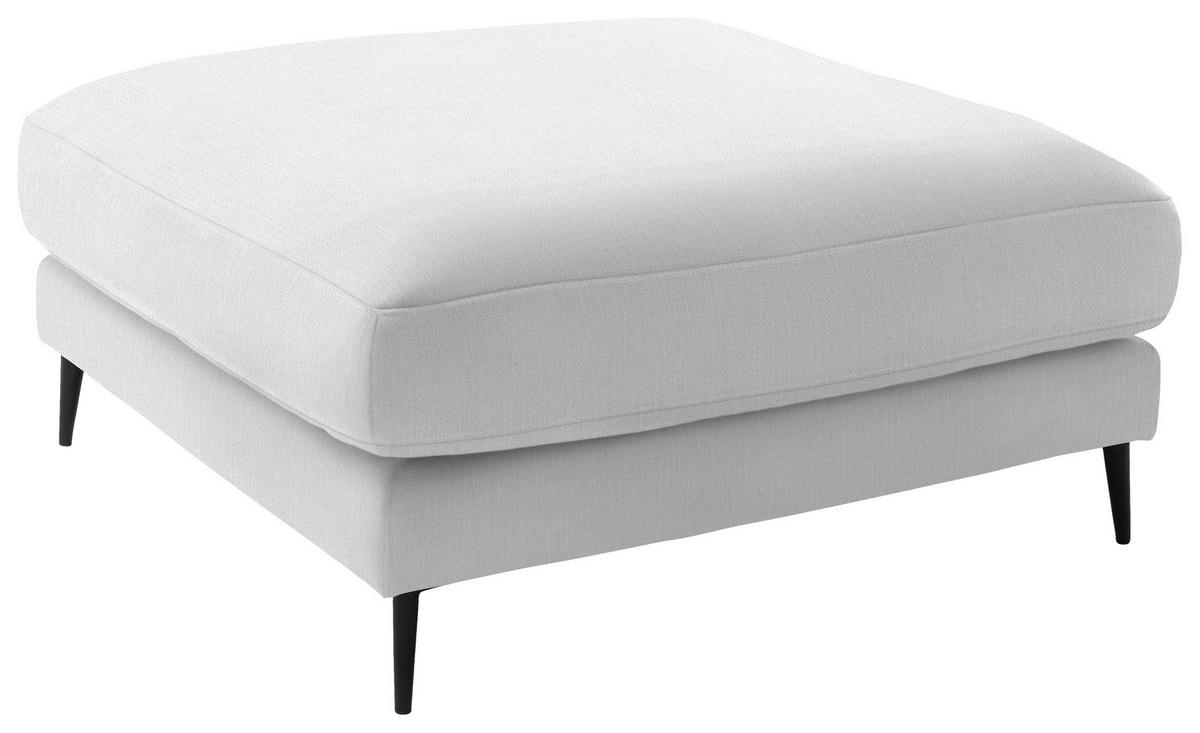 ECKSOFA in Flachgewebe Creme  - Creme/Schwarz, Design, Textil/Metall (253/177cm) - Dieter Knoll