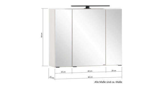 SPIEGELSCHRANK 80/64/20 cm  - Eiche Wotan/Schwarz, ROMANTIK / LANDHAUS, Glas/Holzwerkstoff (80/64/20cm) - Xora