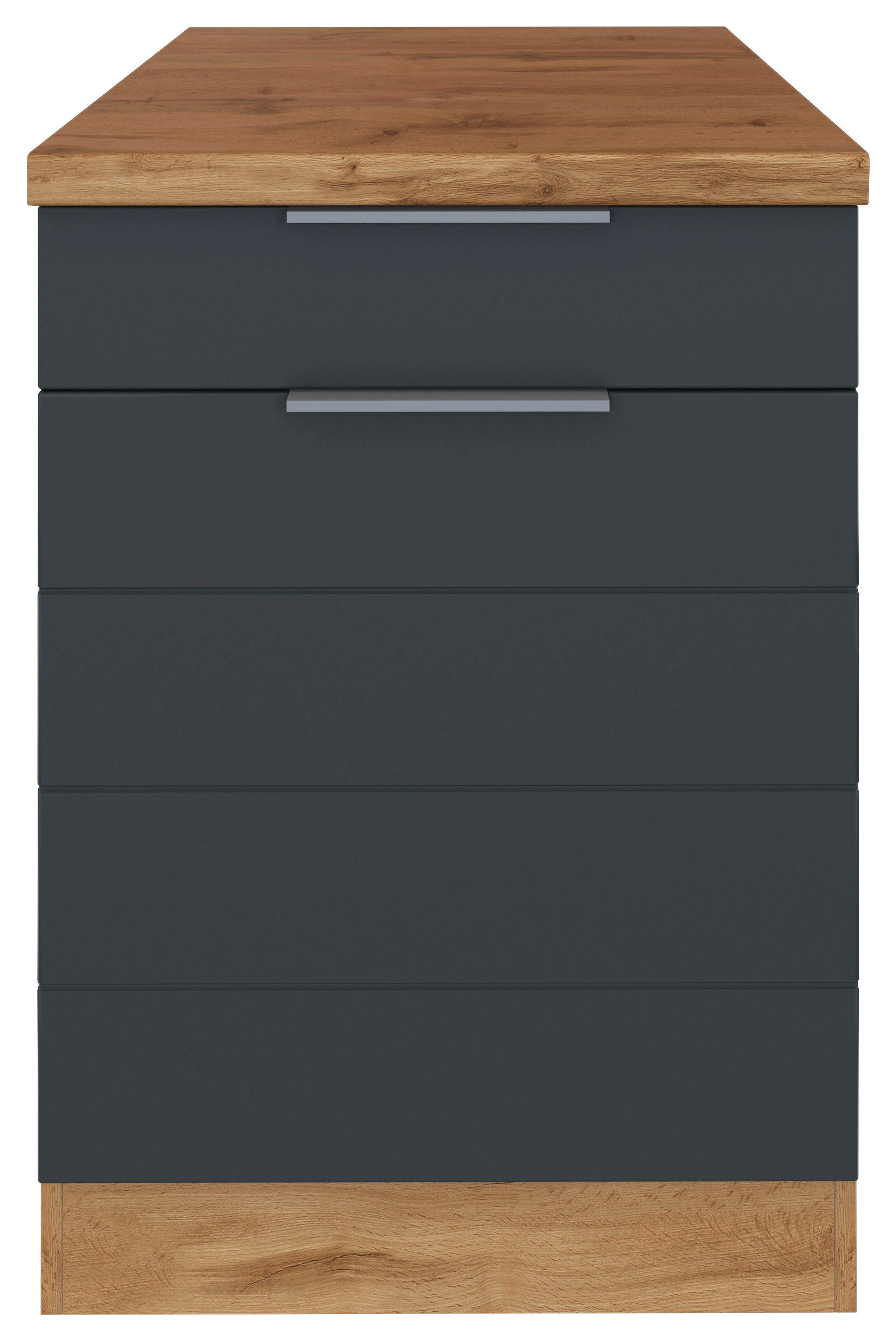 KÜCHENUNTERSCHRANK 60/86/60 cm  in Grau, Eiche Wotan  - Eiche Wotan/Grau, Design, Holzwerkstoff/Metall (60/86/60cm) - Held