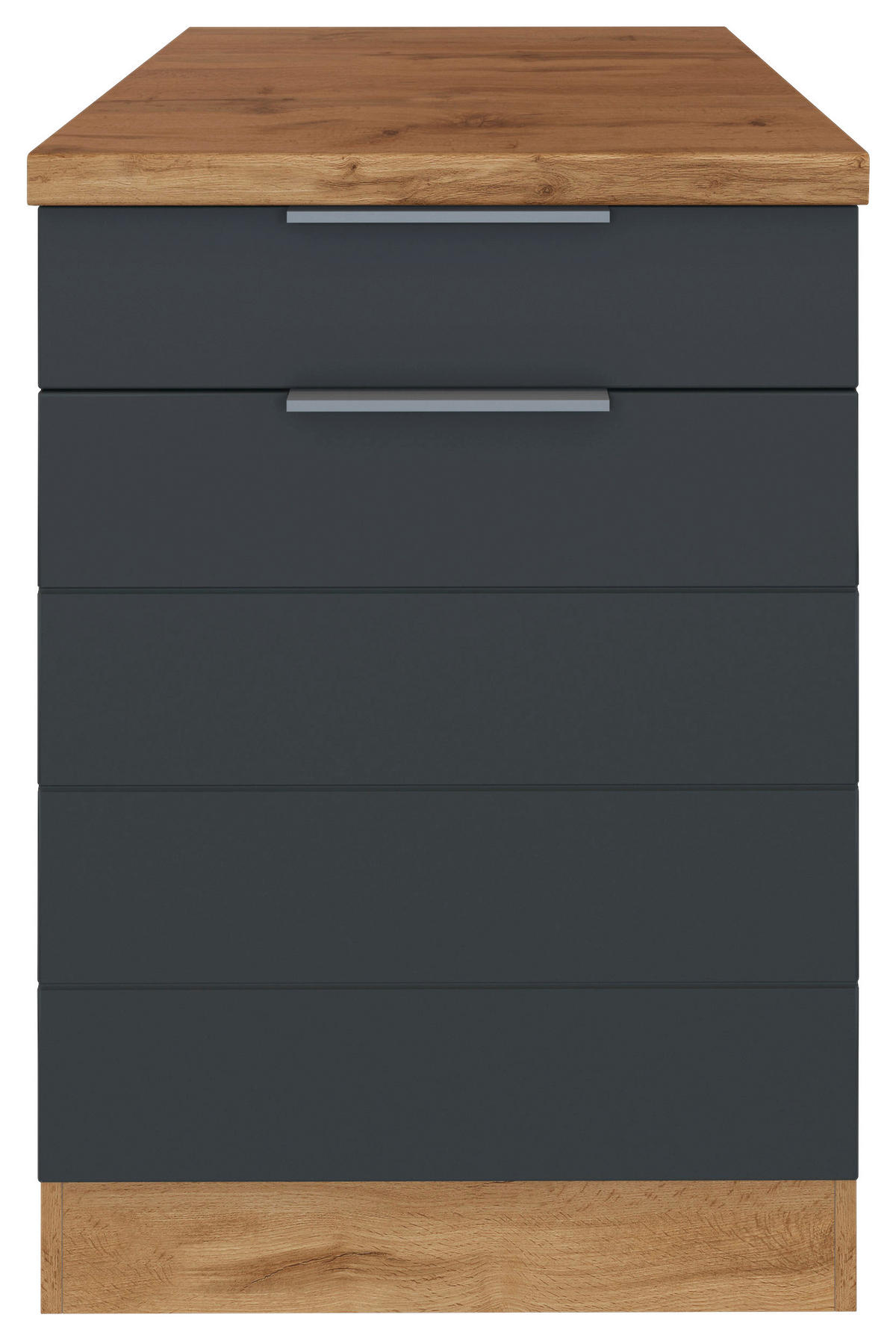 KÜCHENUNTERSCHRANK 60/86/60 cm  in Grau, Eiche Wotan  - Eiche Wotan/Grau, Design, Holzwerkstoff/Metall (60/86/60cm) - Held