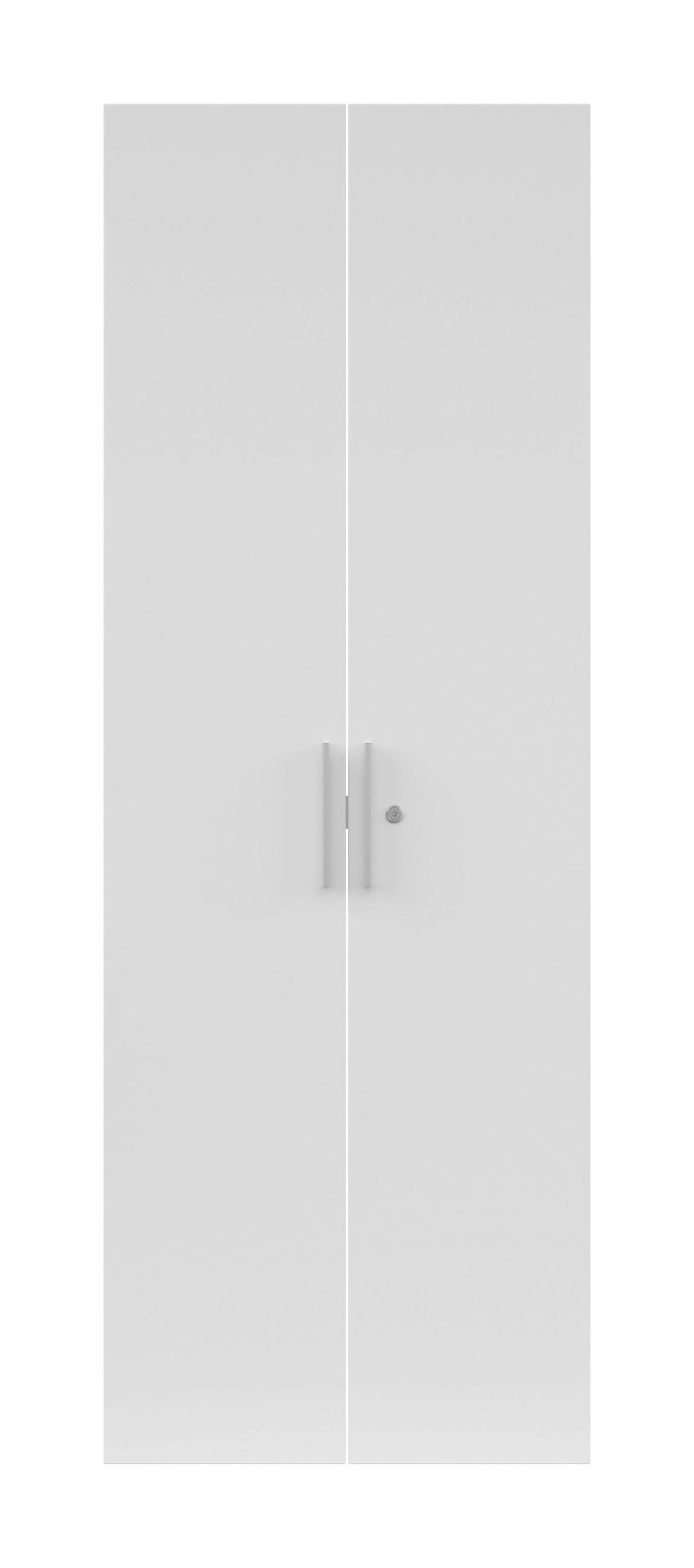 TÜRENSET 75,5/206/1,6 cm   - Weiss Hochglanz/Silberfarben, Konventionell, Holzwerkstoff/Metall (75,5/206/1,6cm) - Voleo