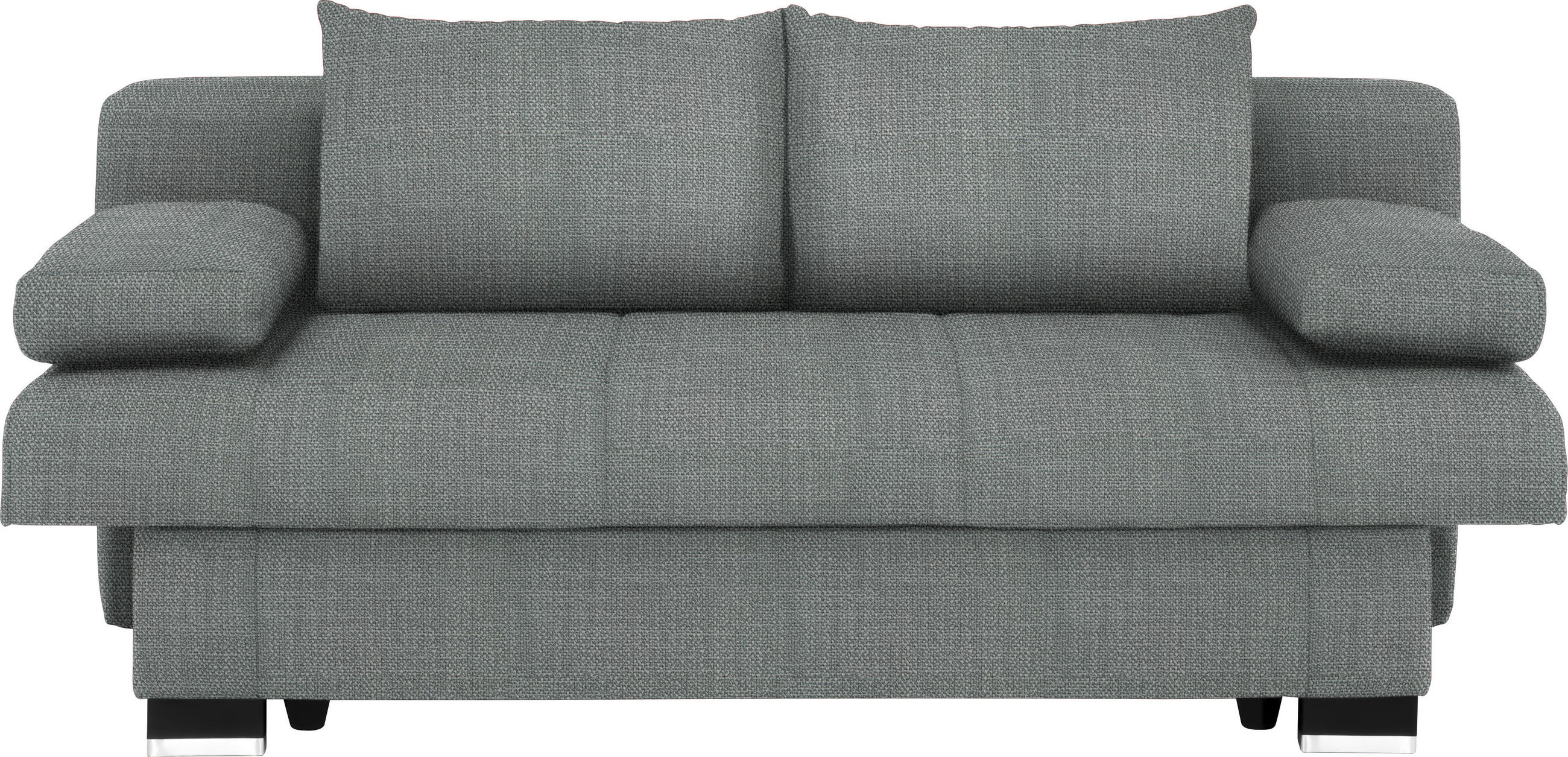 SCHLAFSOFA Textil Grau  - Wengefarben/Alufarben, Konventionell, Holz/Textil (200/80/104cm) - Novel