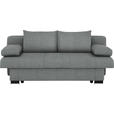 SCHLAFSOFA Helen  mit Stoffauswahl, Schlafen auf Sitzhöhe, Rücken echt Grau  - Wengefarben/Alufarben, KONVENTIONELL, Holz/Textil (200/80/104cm) - Novel