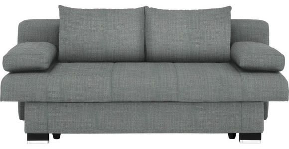 SCHLAFSOFA Helen  mit Stoffauswahl, Schlafen auf Sitzhöhe, Rücken echt Grau  - Wengefarben/Alufarben, KONVENTIONELL, Holz/Textil (200/80/104cm) - Novel