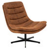 SESSEL in Webstoff Cognac  - Cognac/Schwarz, MODERN, Textil/Metall (81/91/94cm) - Livetastic
