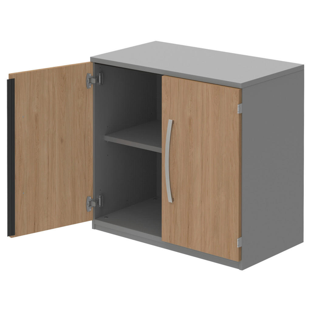 Thumbnail - Moderano Aktenschrank, Grau, Eiche, Holzwerkstoff, 1 Fächer, 80x76.5x43 cm, Made in Germany, erweiterbar, Typenauswahl, ...