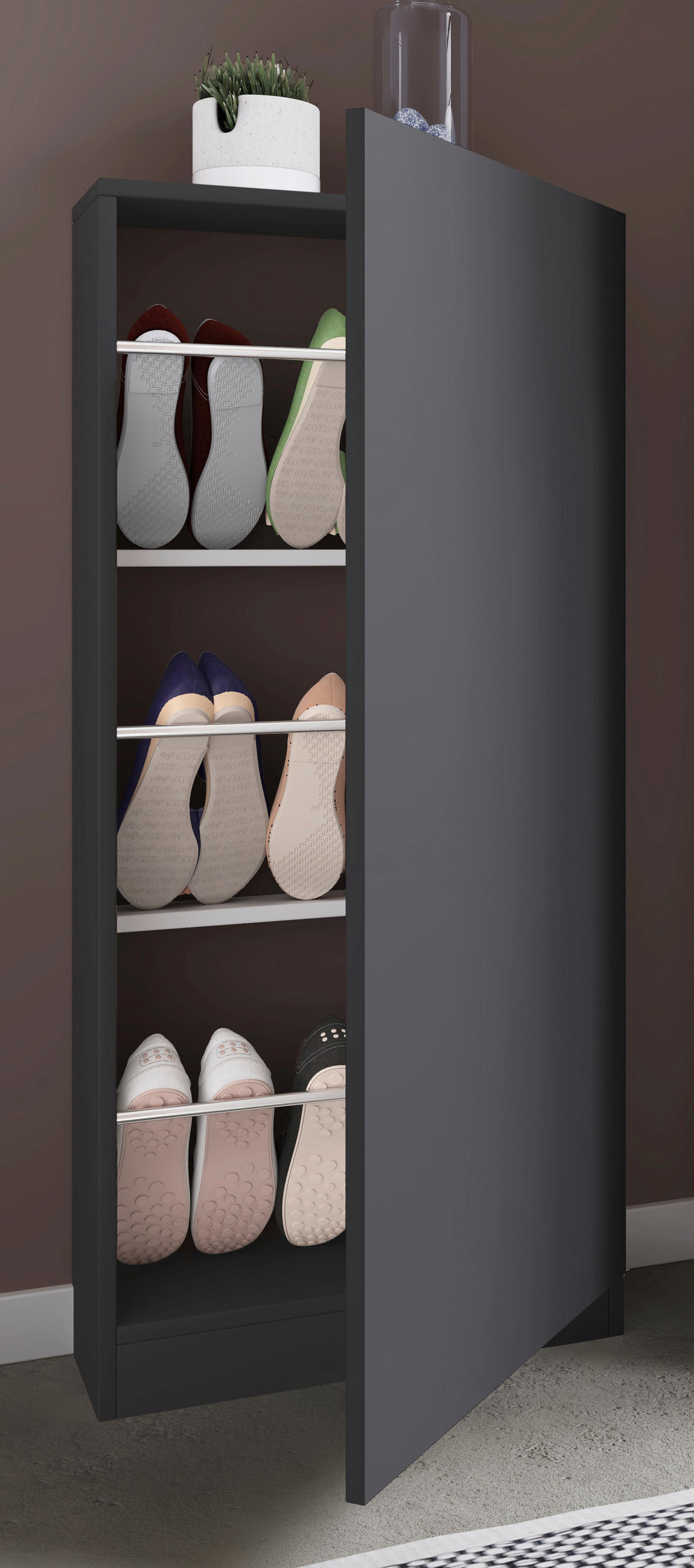 SCHUHSCHRANK Fulisa  in 50/112/17 cm  - Anthrazit, Design, Holzwerkstoff (50/112/17cm) - MID.YOU