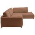 ECKSOFA  in Chenille Braun  307/224 cm  - Schwarz/Braun, KONVENTIONELL, Kunststoff/Textil (307/224cm) - Hom`in