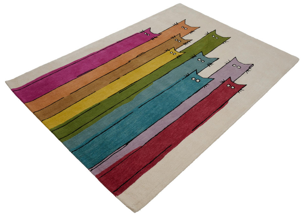 ORIENTTEPPICH  Wohnzimmer 120/180 cm Cat Walk Multicolor rechteckig  - Multicolor, Design, Textil (120/180cm) - Cazaris
