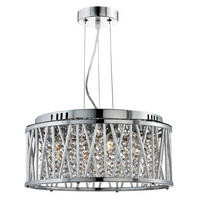 KRISTALL-HÄNGELEUCHTE 35/135 cm   - Chromfarben, KONVENTIONELL, Glas/Metall (35/135cm)