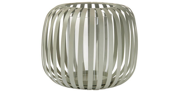 KERZENHALTER - Hellgrau, Design, Glas/Metall (22/17cm) - Ambia Home