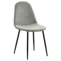 STUHL-SET 2 Stück  in Stahl Samt  - Schwarz/Grau, Design, Textil/Metall (42,5/88/53cm) - Livetastic