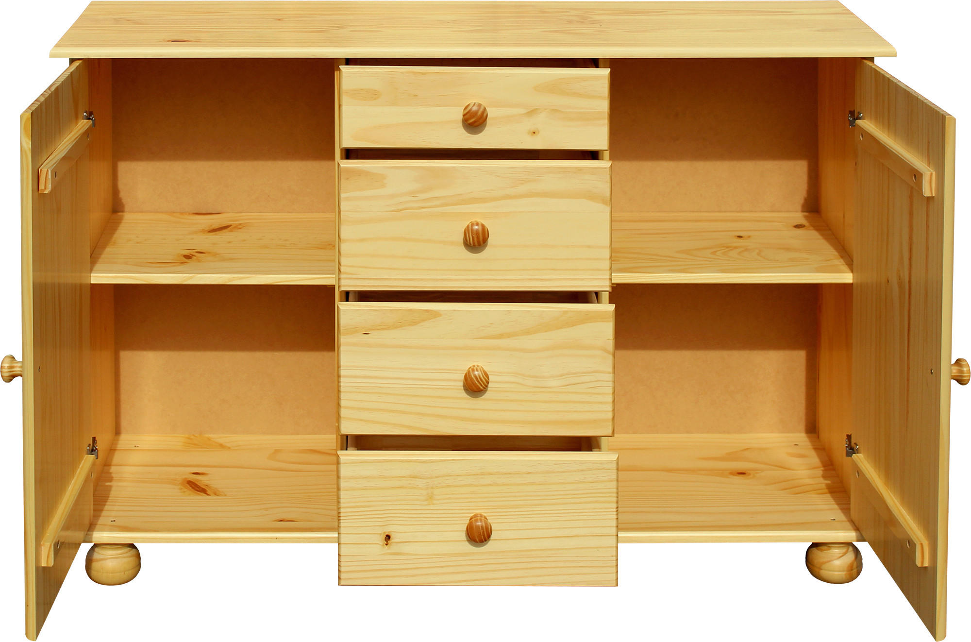 Thumbnail - Livetastic Kommode, Natur, Holz, Kiefer, massiv, 2 Fächer, 4 Schubladen, 119x81x38 cm, Wohnzimmer, Kommoden & Sideboards...