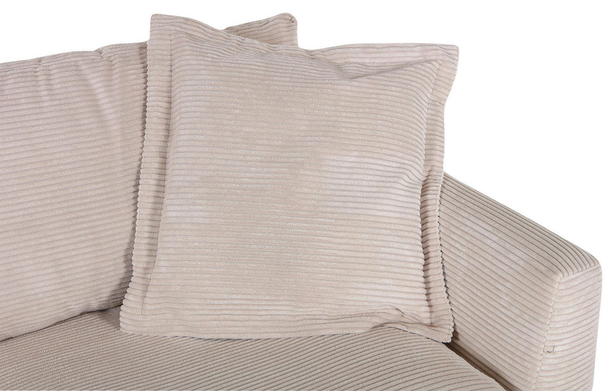 BIGSOFA Cord Beige  - Beige/Naturfarben, ROMANTIK / LANDHAUS, Holz/Textil (220/69/100cm) - Landscape