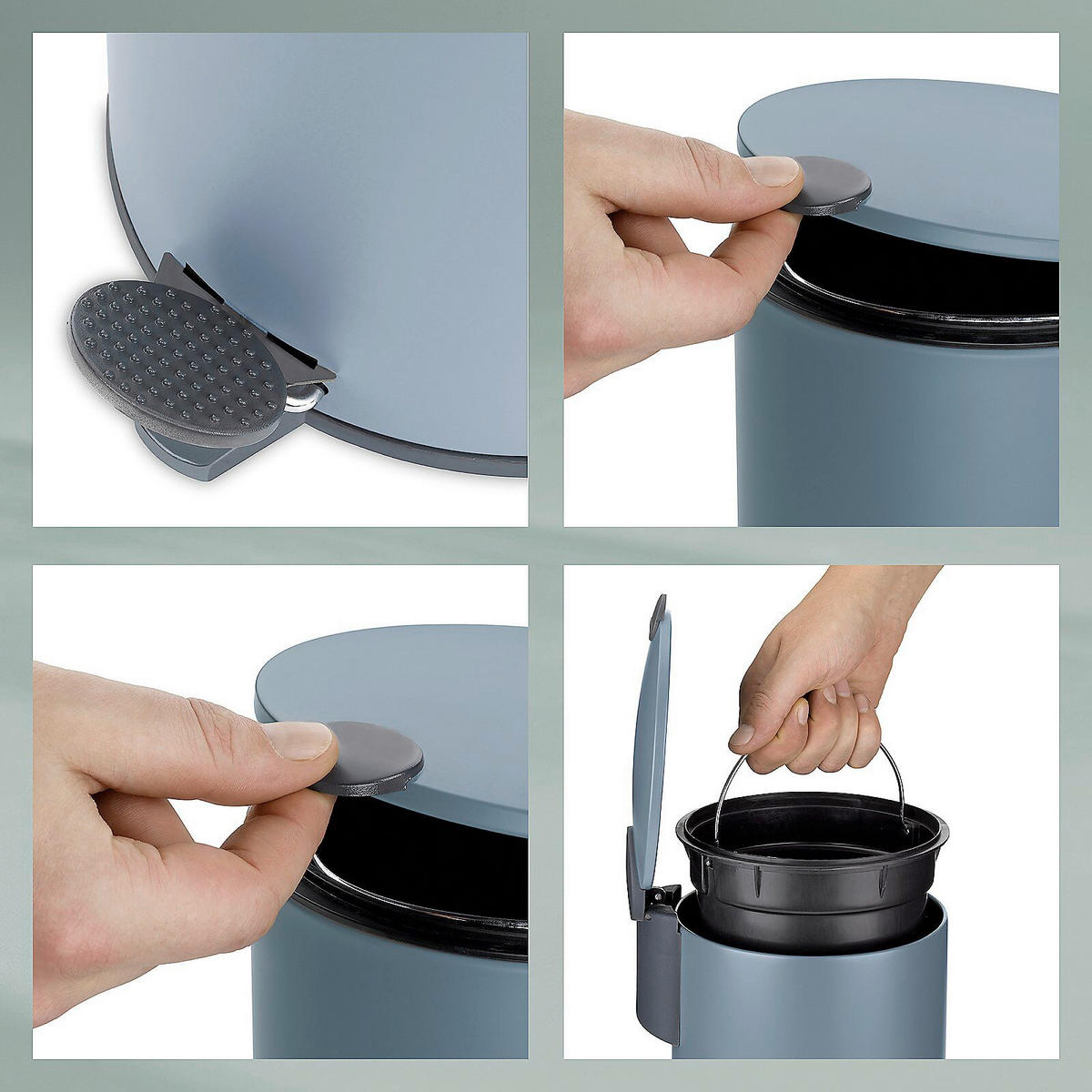 KOSMETIKEIMER MATS 3 L  - Blau/Schwarz, Basics, Kunststoff/Metall (17,0/23,0cm) - Kela