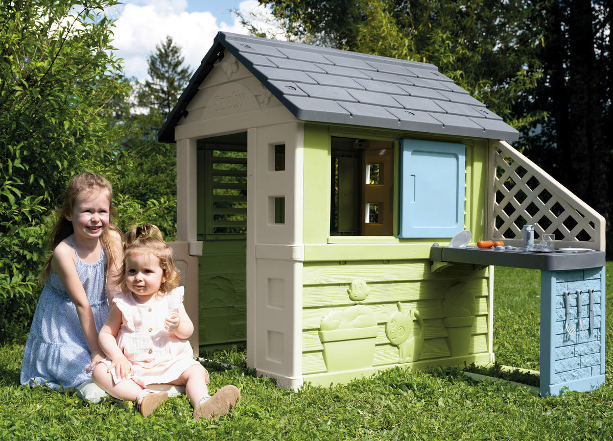SPIELHAUS  - Pastellblau, Basics, Kunststoff (145/110/127cm) - SMOBY