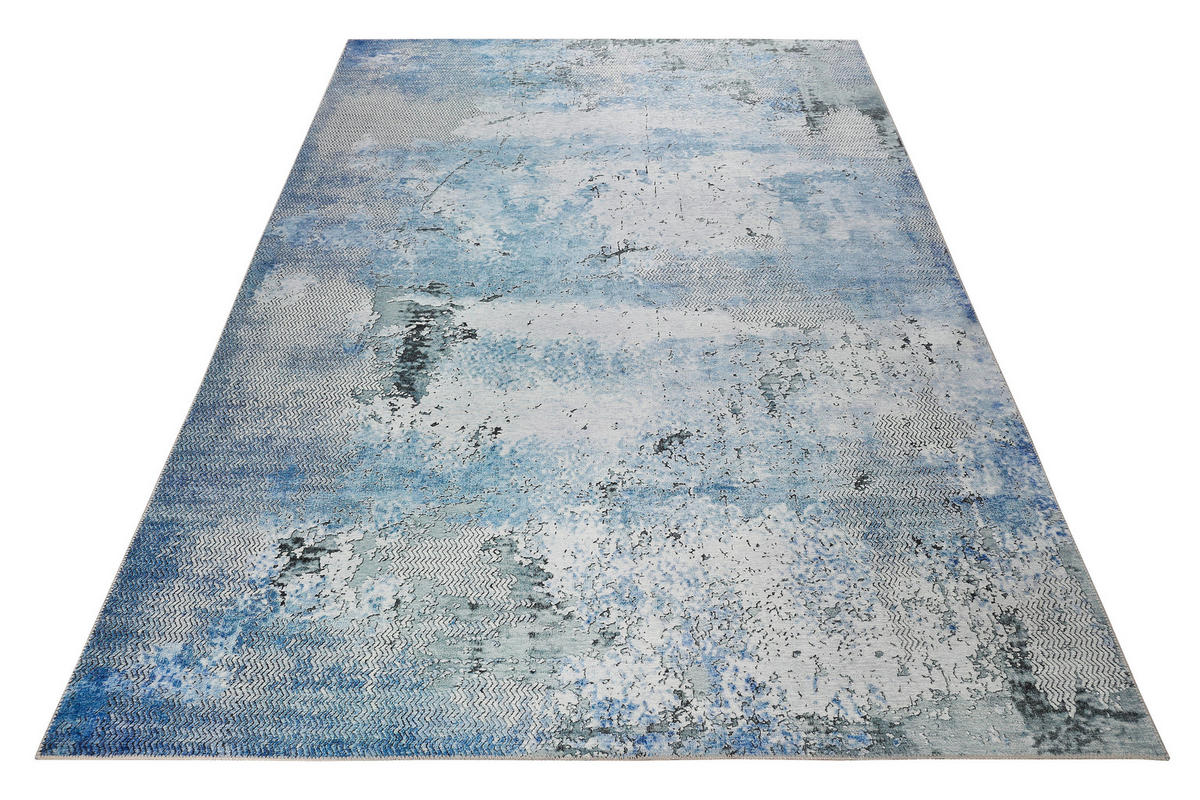 WEBTEPPICH 60/100 cm Radiate Blau, Grau  - Blau/Grau, Design, Textil (60/100cm) - Novel
