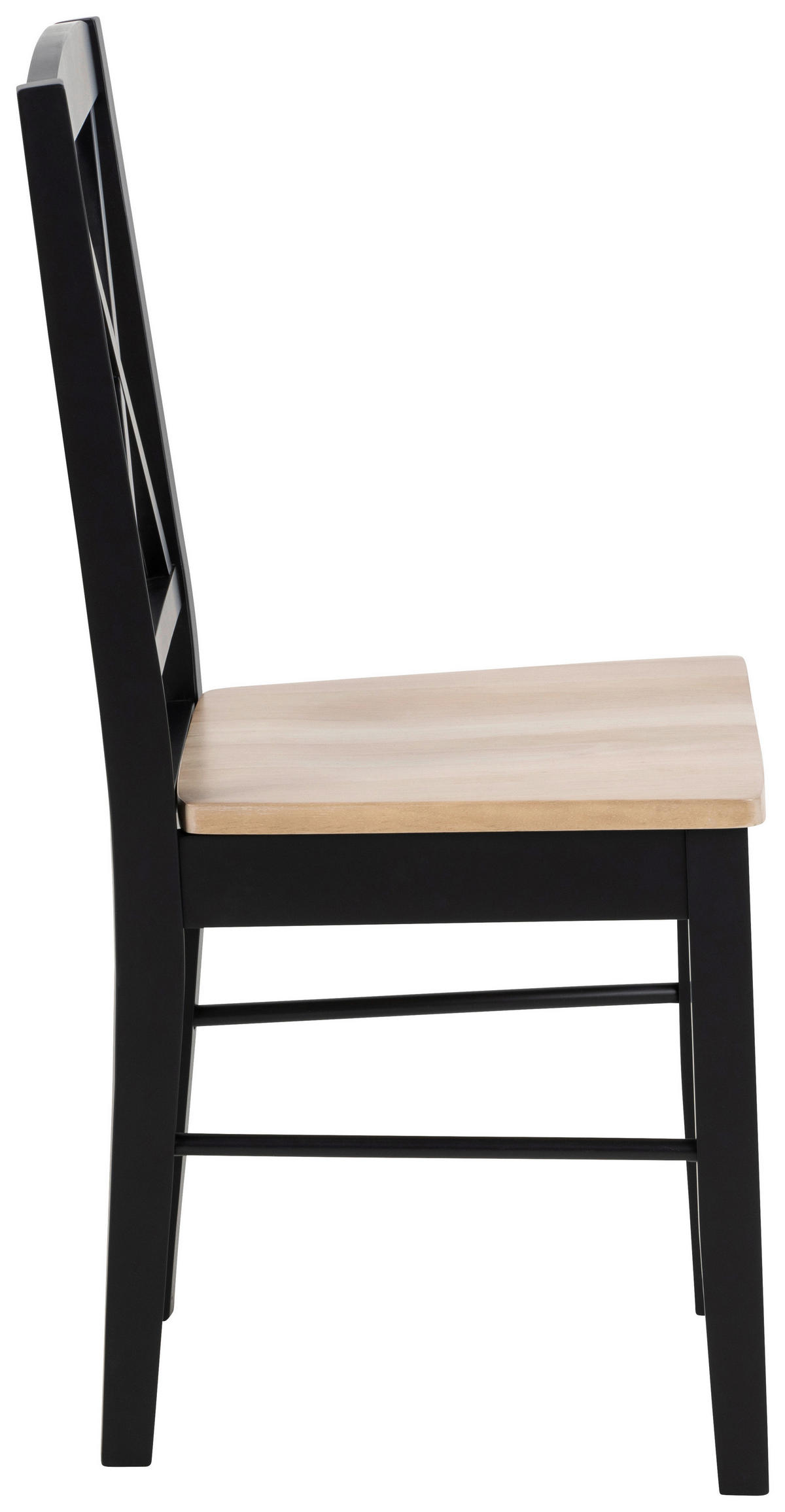 STUHL in Holz Schwarz, Eichefarben  - Eichefarben/Schwarz, Trend, Holz (44,5/90/47cm) - MID.YOU