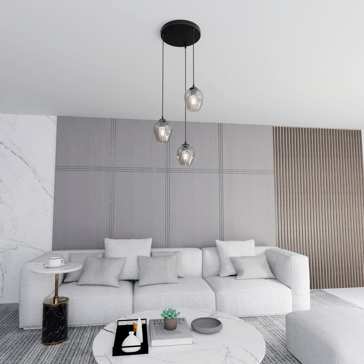 HÄNGELEUCHTE  40/40/100 cm    - Schwarz, KONVENTIONELL, Glas/Metall (40/40/100cm)