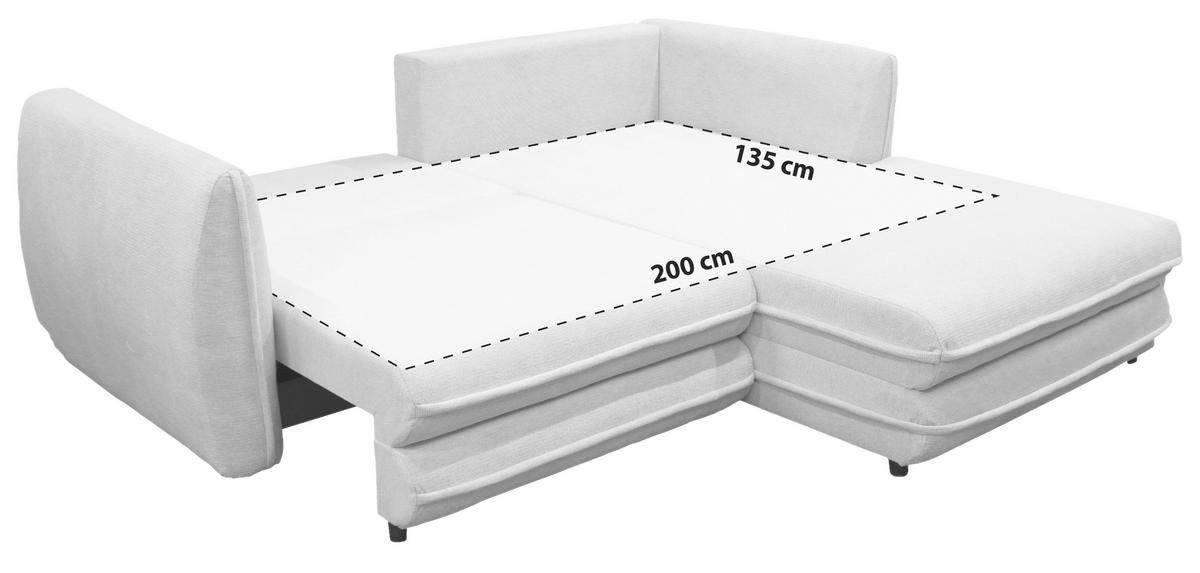 ECKSOFA  in Struktur Grau  240/201 cm  - Schwarz/Grau, Design, Kunststoff/Textil (240/201cm) - MID.YOU