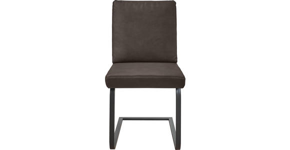 SCHWINGSTUHL in Stahl Mikrofaser - Graubraun/Schwarz, Design, Textil/Metall (46/92/60cm) - Dieter Knoll