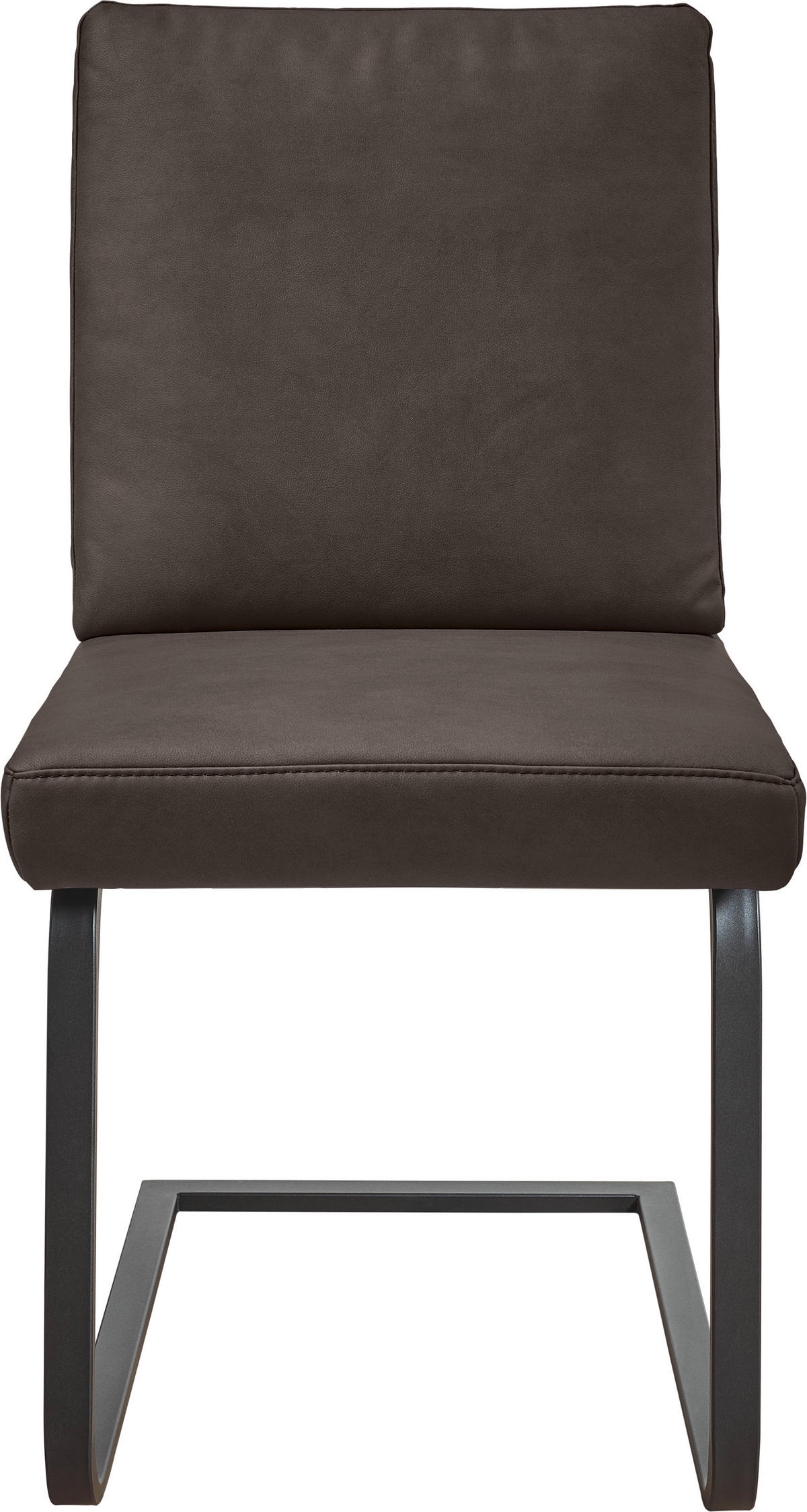 SCHWINGSTUHL  in Stahl Mikrofaser  - Graubraun/Schwarz, Design, Textil/Metall (46/92/60cm) - Dieter Knoll